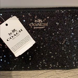 Black glitter coach wristlet